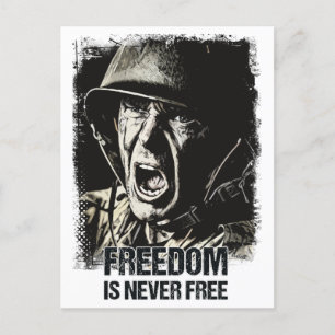 Veteran-Soldat Vintage Patriotisches Zitat Postkarte
