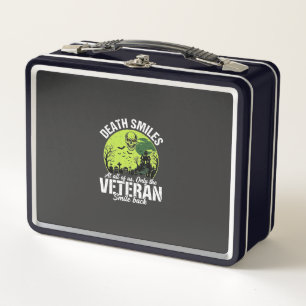 Veteran-Tod lächelt Halloween-Design_1 Metall Brotdose