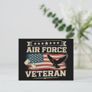 Veteran US Air Force Amerikanische Amerika-Flagge  Postkarte