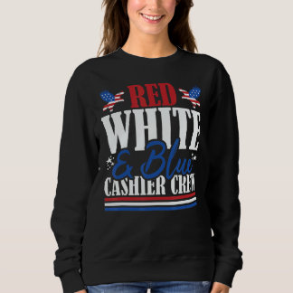 Veteran US Flag Red White & Blue Cashier Crew Sweatshirt
