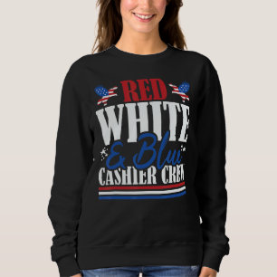 Veteran-US-Flagge Rot Weiß & Blau Kassierer-Crew Sweatshirt