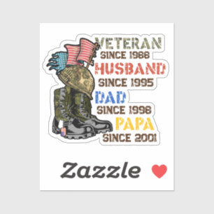 Veteran Vater Ehemann Papa Opa Familien Geschenk Aufkleber
