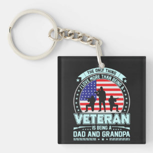 Veteran Vater und Großvater USA Veteran Day Schlüsselanhänger