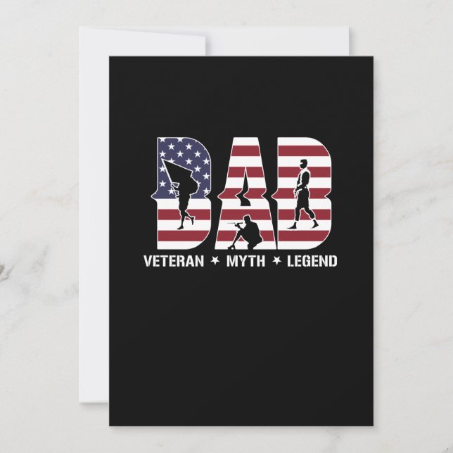 Veteran Vater USA Flag Happy Veterans Day Support Dankeskarte (Vorderseite)