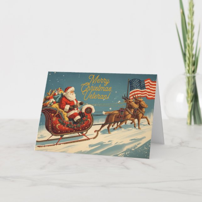 Veteran Weihnachten Vintag Santa Patriotic (Vorderseite)