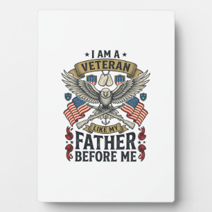 Veteran wie mein Vater vor mir Adler Fotoplatte