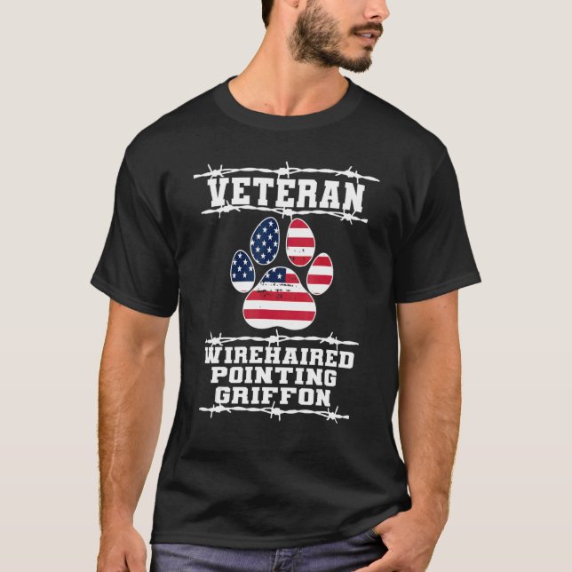 Veteran Wirehaired Pointing Griffon Retired Dog T-Shirt (Vorderseite)