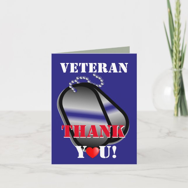 Veterane danken Ihnen zu kardieren Dankeskarte (Vorderseite)