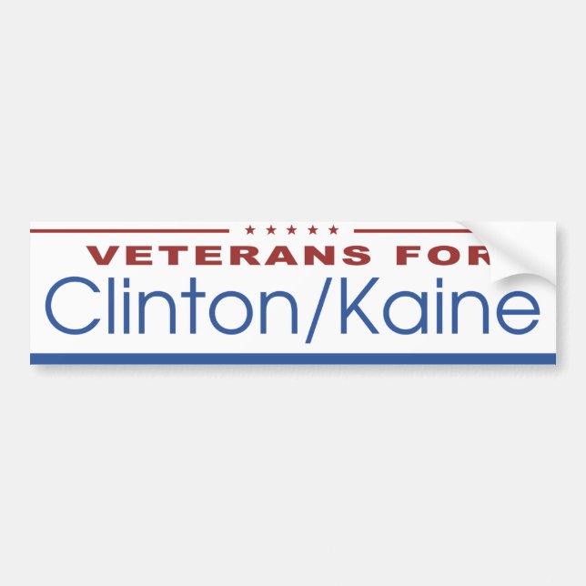 Veterane für Clinton/Kaine 2016 Autoaufkleber (Vorne)