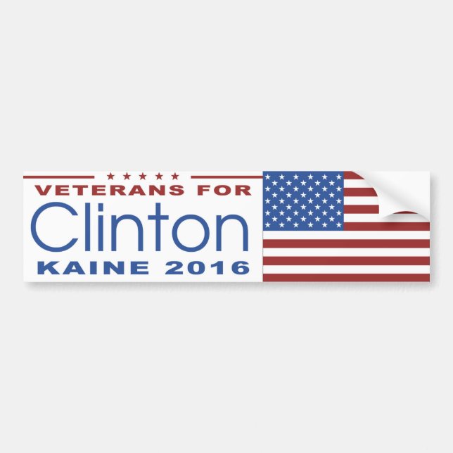 Veterane für Clinton/Kaine Autoaufkleber 2016 (Vorne)