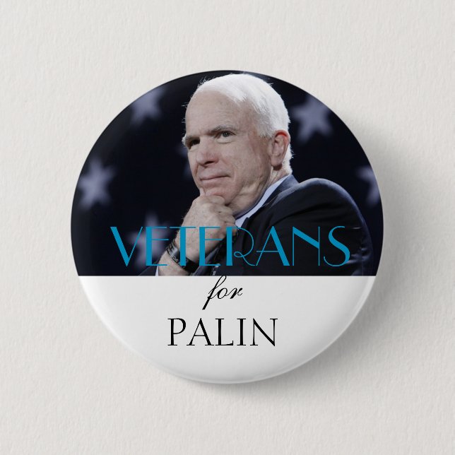 Veterane für Palin Button (Vorderseite)