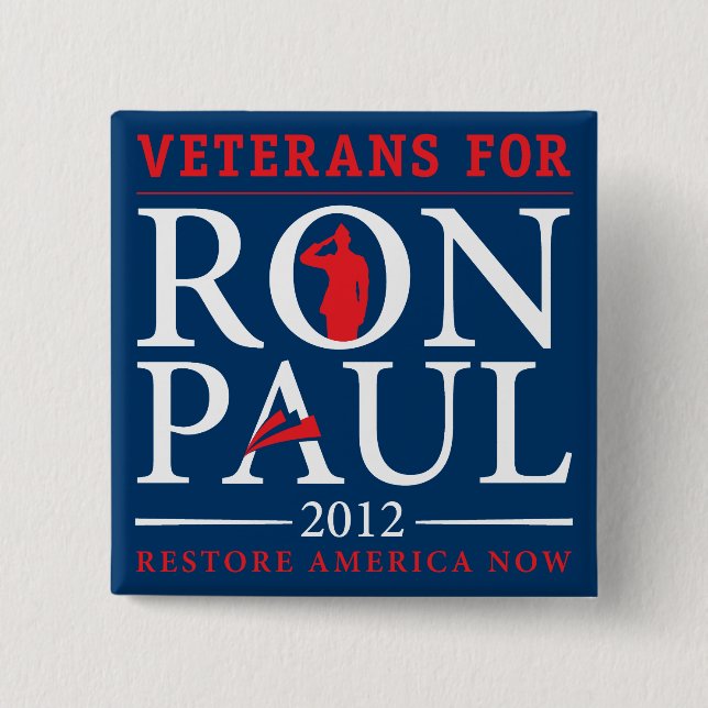 Veterane für Retro Knopf Ron Pauls Button (Vorderseite)