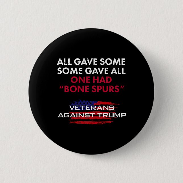 Veteranen Anti-Trump Entwurf Dodger Knochen Spuren Button (Vorderseite)