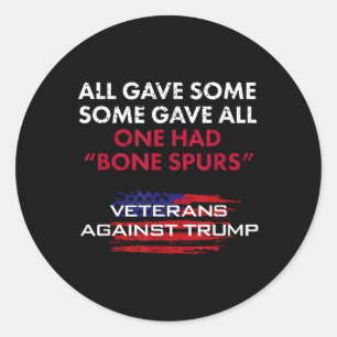 Veteranen Anti-Trump Entwurf Dodger Knochen Spuren Runder Aufkleber