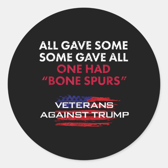 Veteranen Anti-Trump Entwurf Dodger Knochen Spuren Runder Aufkleber (Vorderseite)