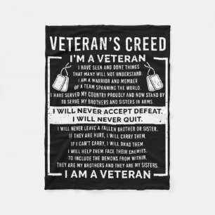 Veteranen-Creed Patriot Krieg USA Eid Opa  Fleecedecke