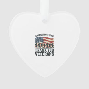 Veteranen Danke Ihnen Patriotische Militär-Flagge- Ornament