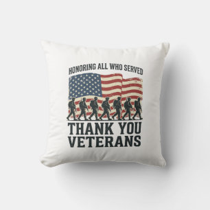Veteranen Danke Ihnen Patriotisches Militär-Flag-S Kissen
