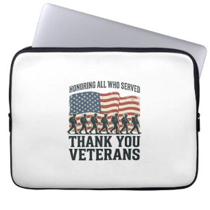 Veteranen Danke Ihnen Patriotisches Militär-Flag-S Laptopschutzhülle