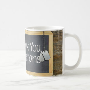Veteranen danken Ihnen für die schwarze Tafel Kaffeetasse