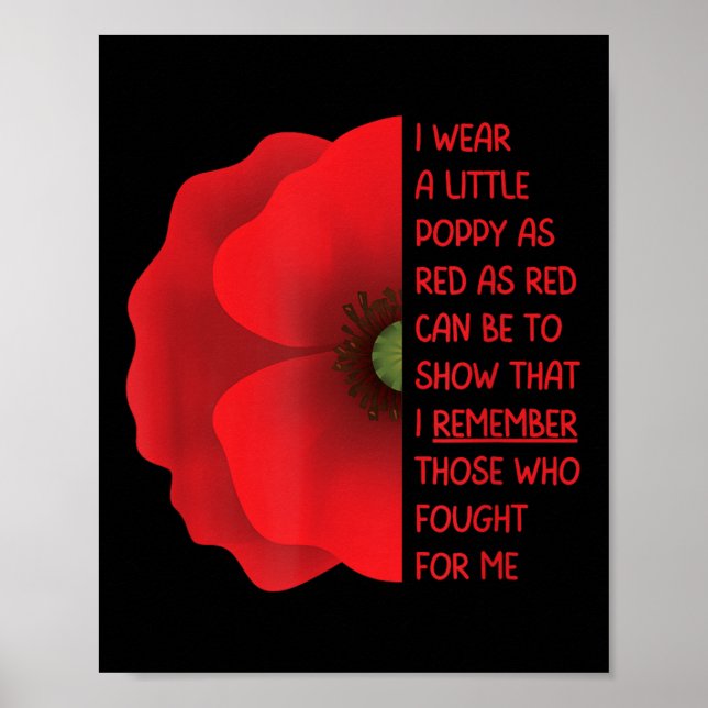Veteranen Day Usa Gedenkstätte, damit wir Rot verg Poster (Vorne)