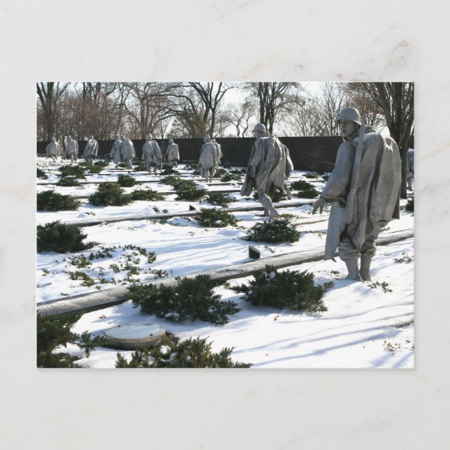 Veteranen des Koreakrieges Gedächtnisschnee Postkarte (Vorderseite)