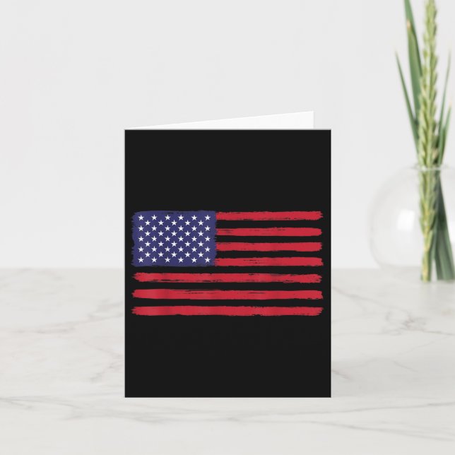 Veteranen des Vintagen amerikanischen Flaggendenkm Karte (Vorderseite)