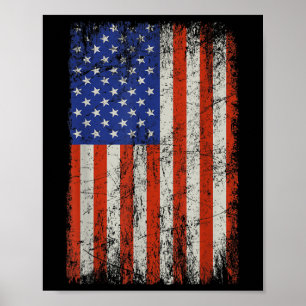Veteranen des Vintagen amerikanischen Flaggendenkm Poster
