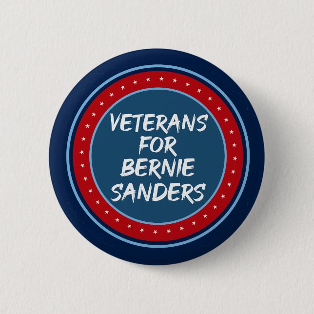 Veteranen für Bernie Sanders Button (Vorderseite)
