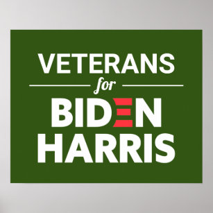 Veteranen für Biden Harris Custom Text Green Poster
