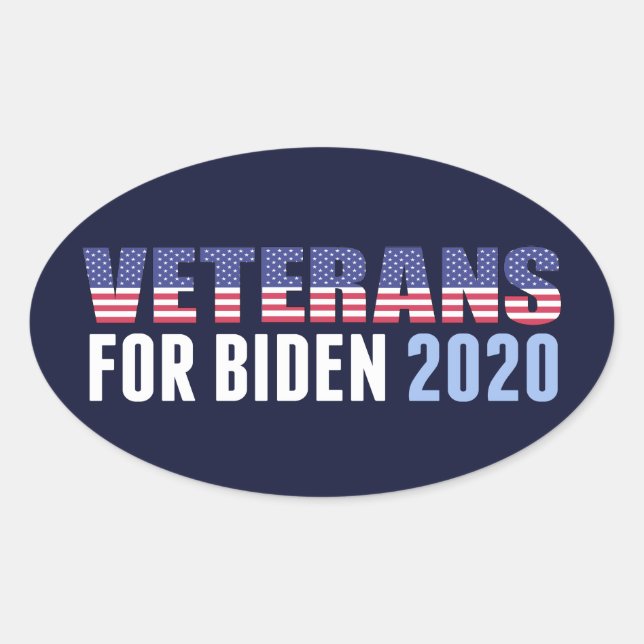 Veteranen für Biden Ovaler Aufkleber (Vorderseite)
