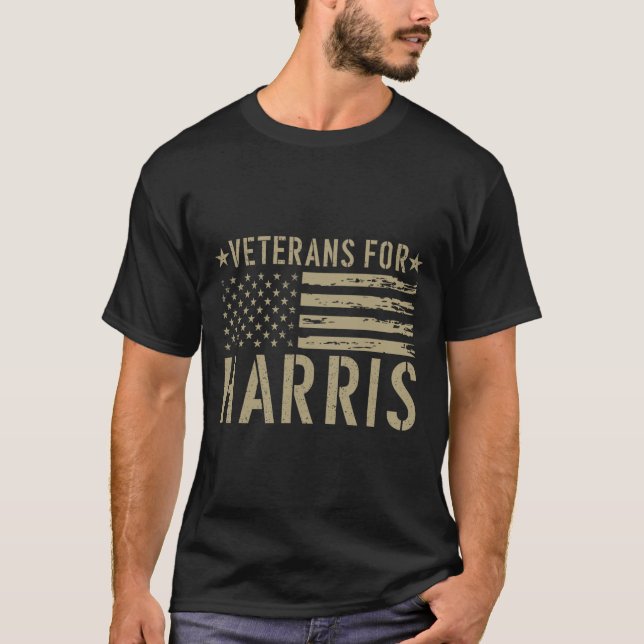 Veteranen für Harris 2024 Militärvets Kamala Harr T-Shirt (Vorderseite)