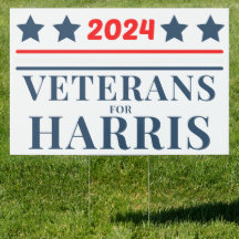 Veteranen für Harris 2024-Yard-Zeichen