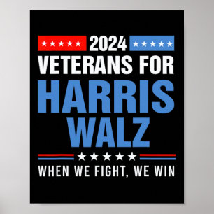 Veteranen für Harris W 2024 Präsidentschaftskampag Poster