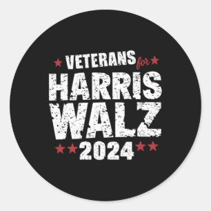 Veteranen für Harris Waltz 2024 Runder Aufkleber