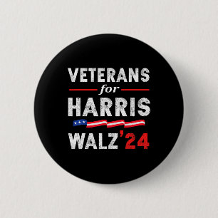 Veteranen für Harris Waltz 2024 Wahl Abstimmung bl Button