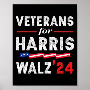 Veteranen für Harris Waltz 2024 Wahl Abstimmung bl Poster
