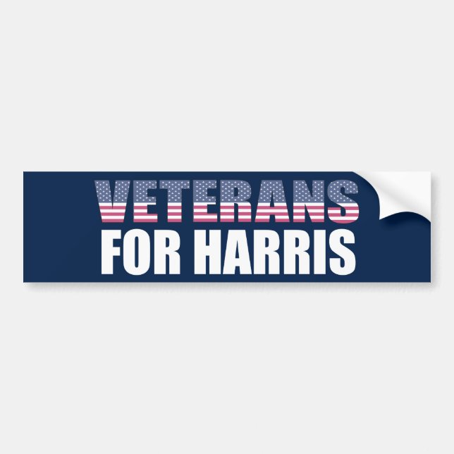 Veteranen für Harris Walz 2024 Wahl Blue Autoaufkleber (Vorne)