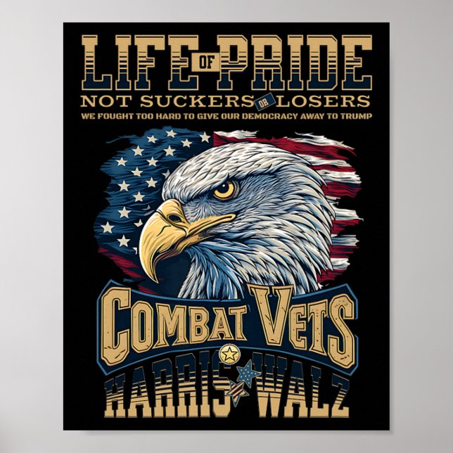 Veteranen für Harris Wheimer 2024 Militärvets Aga Poster (Vorne)
