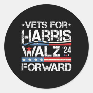 Veteranen für Kamala Harris Tim Wheimer für Ha Runder Aufkleber