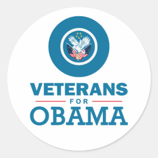 Veteranen für Obama Runder Aufkleber