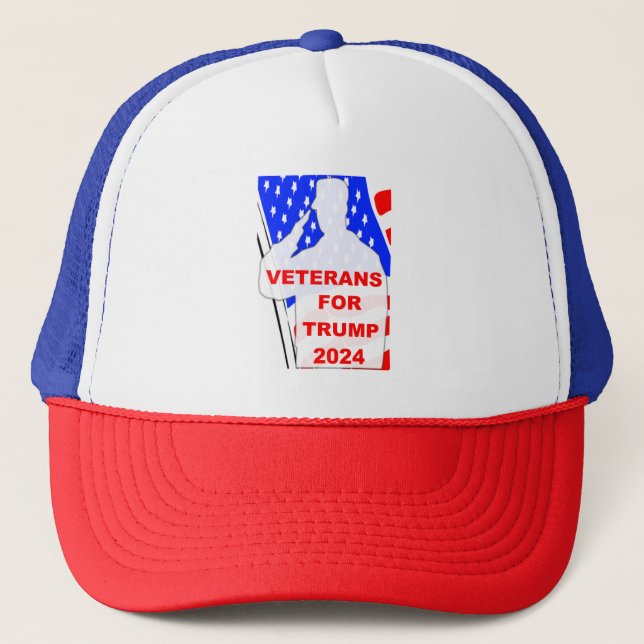 Veteranen für Trump 2024 Truckerkappe (Vorderseite)