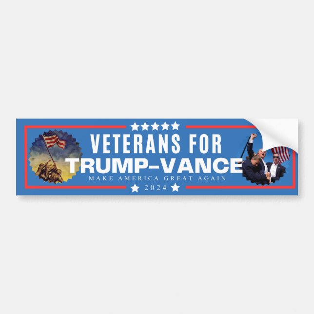 Veteranen für Trump Vance 2024 Autoaufkleber (Vorne)
