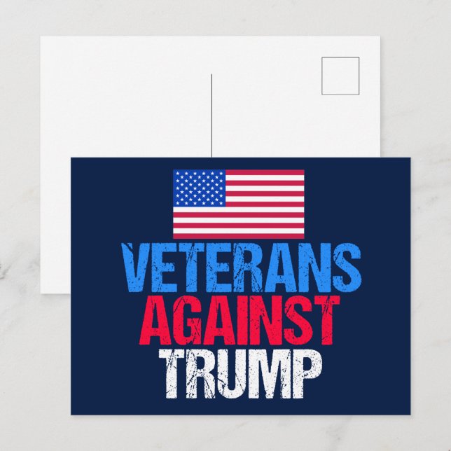 Veteranen gegen Trump Blue Postkarte (Vorne/Hinten)