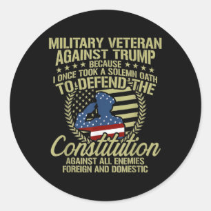 Veteranen gegen Trump Funny Anti Trump Apparel Runder Aufkleber
