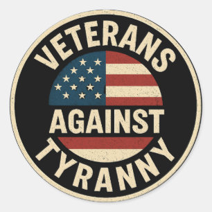 Veteranen gegen Tyrannei – USA Patriotisches Abzei Runder Aufkleber