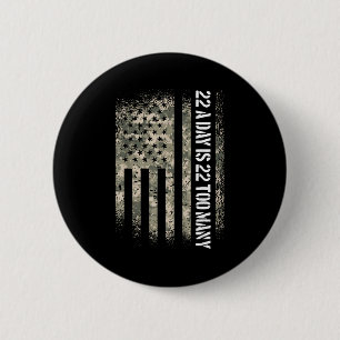 Veteranen-Selbstmord-Bewusstsein USA-Flagge 22 Am  Button