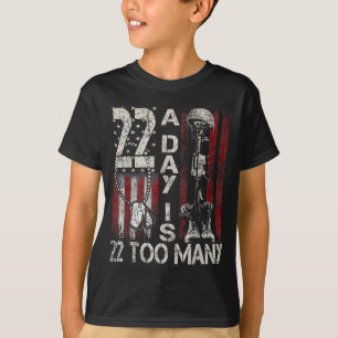 Veteranen-Selbstmord-Bewusstseins-Schleife 22 Am T T-Shirt