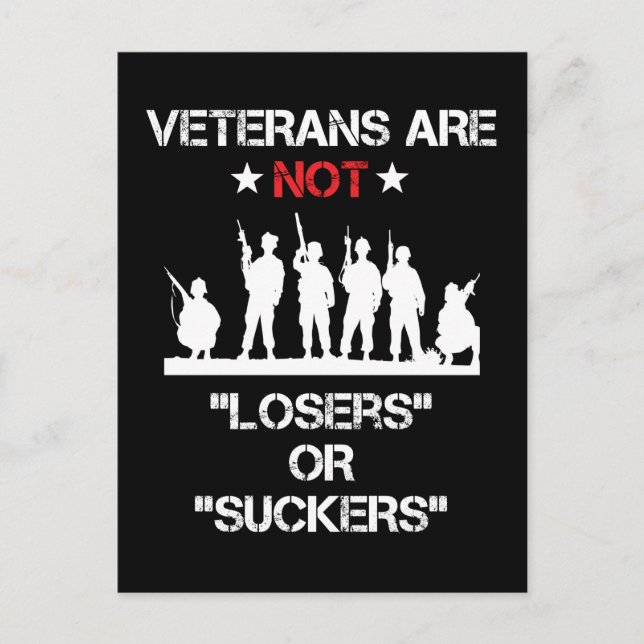 Veteranen sind keine Verlierer oder Sucker Postkarte (Vorderseite)