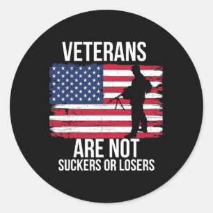 Veteranen sind nicht Sucker oder Verlierer Biden 2 Runder Aufkleber